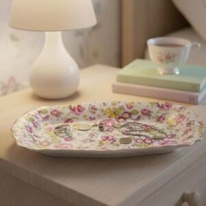 Vintage James Kent Old Foley Rapture 3007 Floral Tray Staffordshire England